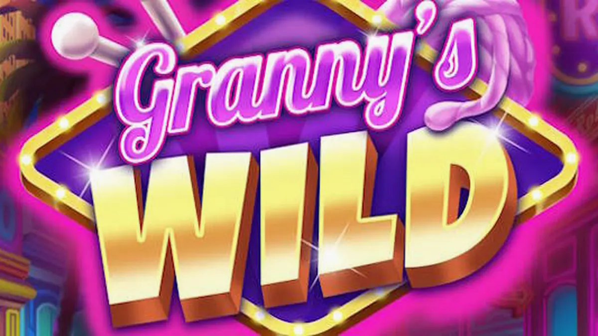 Granny's Wild slot machine interface com elementos coloridos e símbolos de moedas.